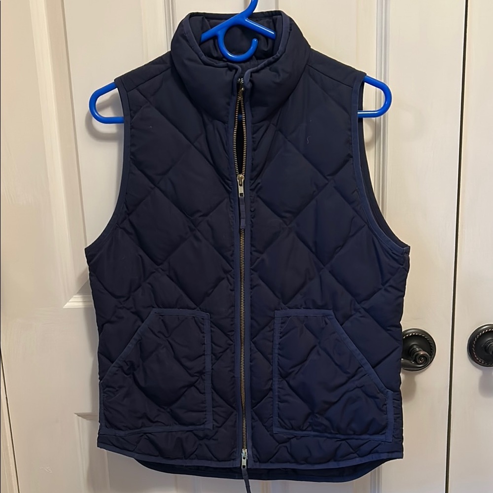 J Crew Navy Quilted Vest